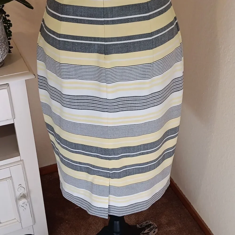 Calvin Klein Yellow and Black Striped Dress. Career. Normcore. Preppy.